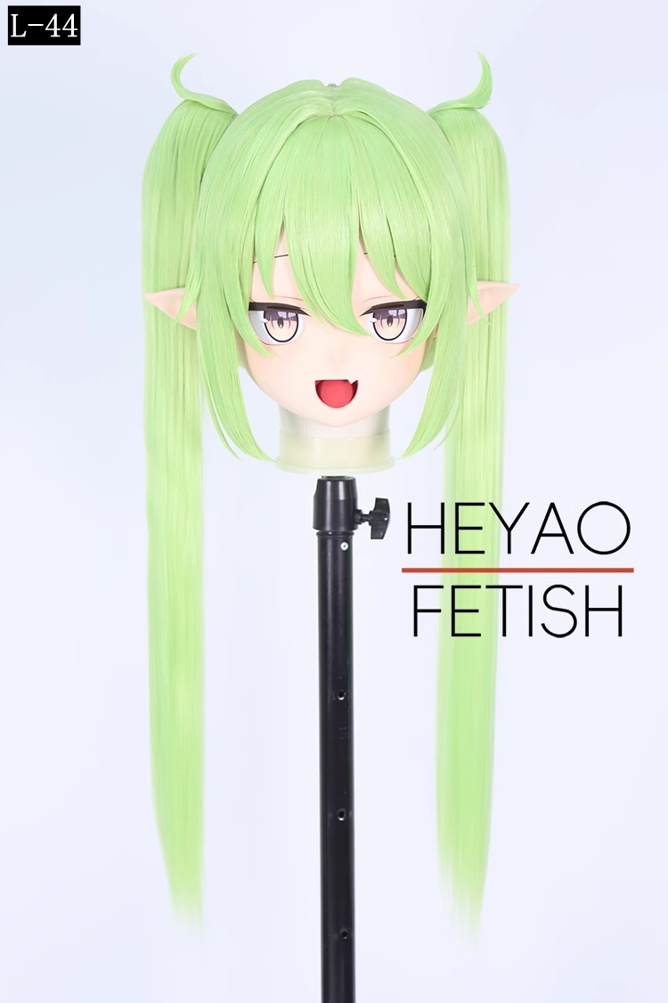 二次元美少女　フルヘッド着ぐるみマスク(L-41~L-50)　ウィッグときぐるみの一体型・後ろファスナーで着脱　高品質樹脂製　サイズオーダーメイド　ウィッグ付き全頭面　KIGURUMI変身　他のキャラクターもオーダーメイド可能　河妖工房製品　正規品保証　全国送料無料-7