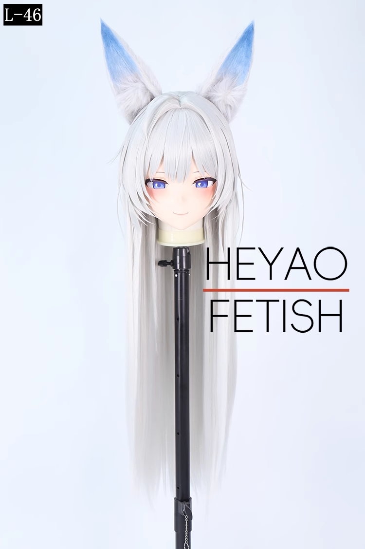 二次元美少女　フルヘッド着ぐるみマスク(L-41~L-50)　ウィッグときぐるみの一体型・後ろファスナーで着脱　高品質樹脂製　サイズオーダーメイド　ウィッグ付き全頭面　KIGURUMI変身　他のキャラクターもオーダーメイド可能　河妖工房製品　正規品保証　全国送料無料-11
