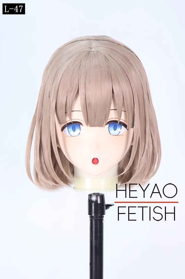 二次元美少女　フルヘッド着ぐるみマスク(L-41~L-50)　ウィッグときぐるみの一体型・後ろファスナーで着脱　高品質樹脂製　サイズオーダーメイド　ウィッグ付き全頭面　KIGURUMI変身　他のキャラクターもオーダーメイド可能　河妖工房製品　正規品保証　全国送料無料-13