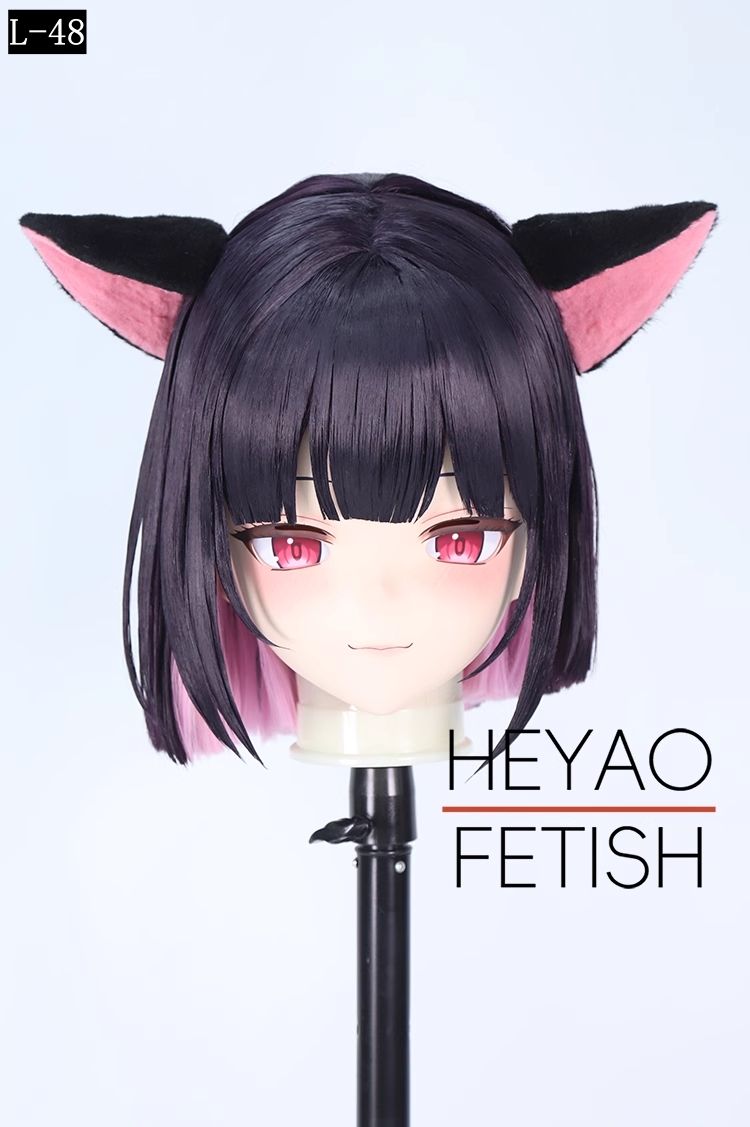 二次元美少女　フルヘッド着ぐるみマスク(L-41~L-50)　ウィッグときぐるみの一体型・後ろファスナーで着脱　高品質樹脂製　サイズオーダーメイド　ウィッグ付き全頭面　KIGURUMI変身　他のキャラクターもオーダーメイド可能　河妖工房製品　正規品保証　全国送料無料-15