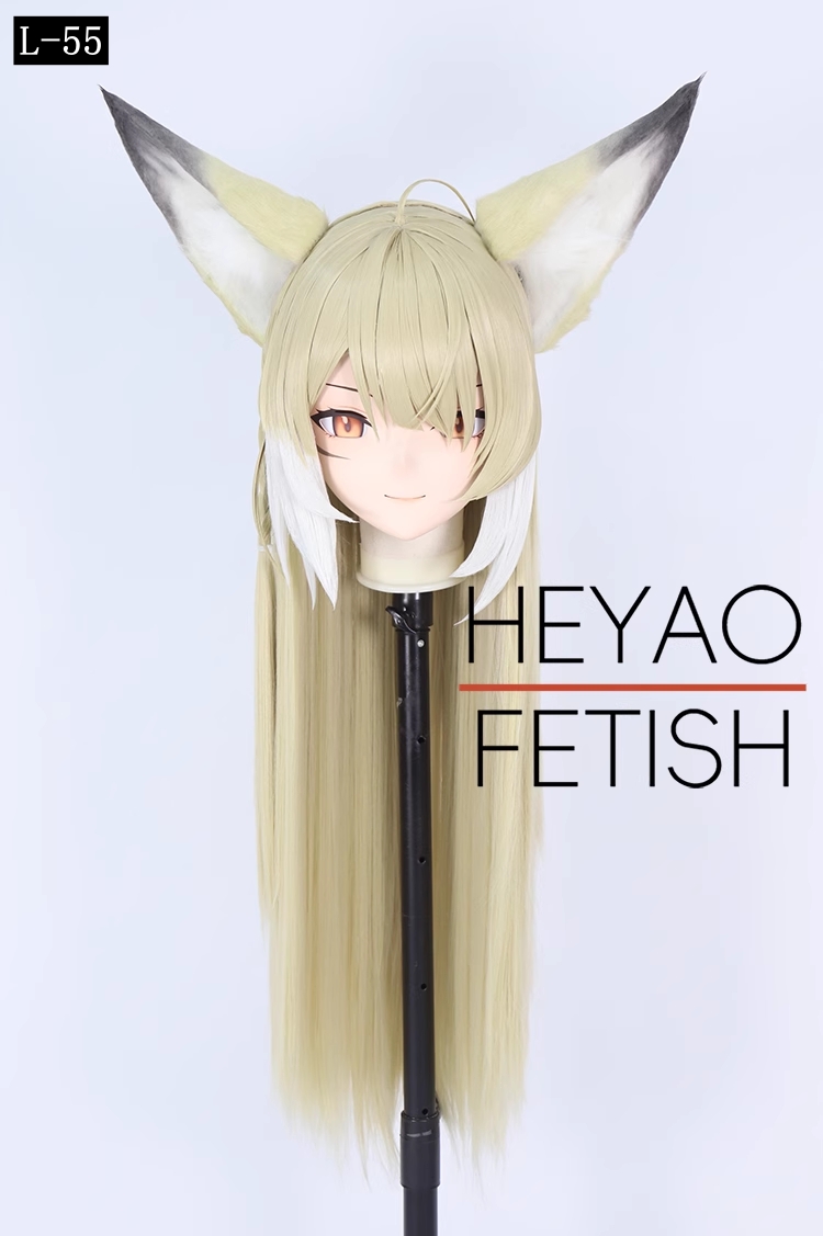 二次元美少女　フルヘッド着ぐるみマスク(L-51~L-60)　ウィッグときぐるみの一体型・後ろファスナーで着脱　高品質樹脂製　サイズオーダーメイド　ウィッグ付き全頭面　KIGURUMI変身　他のキャラクターもオーダーメイド可能　河妖工房製品　正規品保証　全国送料無料-9