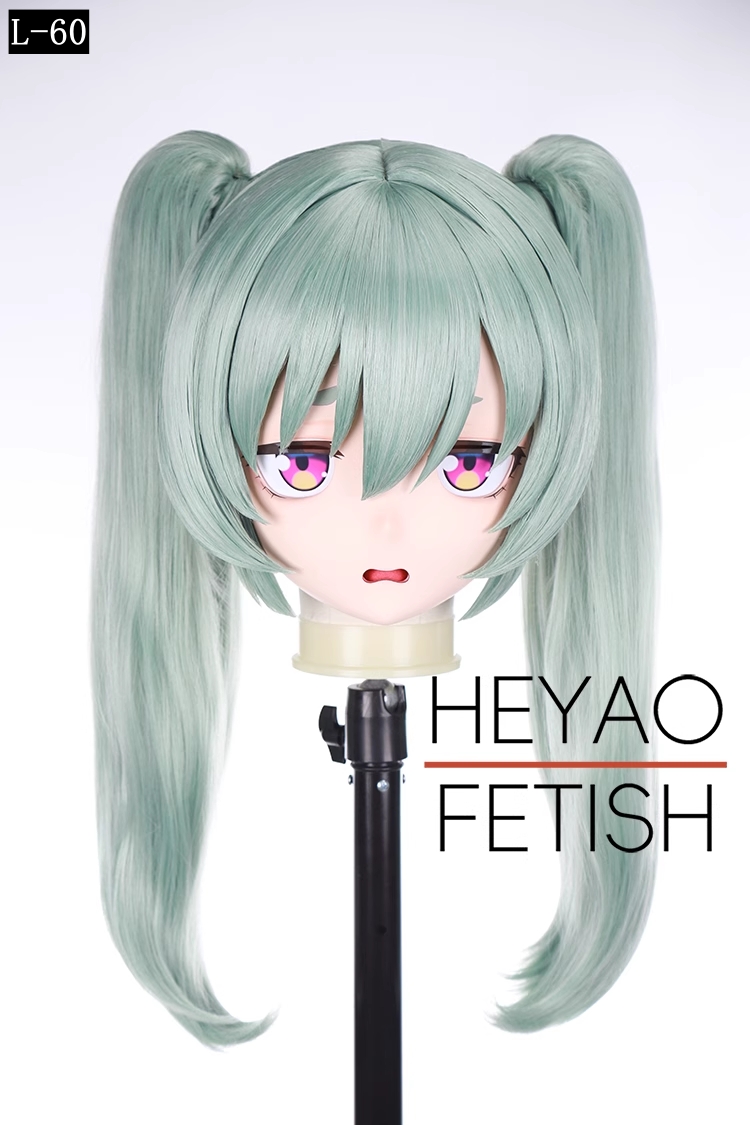 二次元美少女　フルヘッド着ぐるみマスク(L-51~L-60)　ウィッグときぐるみの一体型・後ろファスナーで着脱　高品質樹脂製　サイズオーダーメイド　ウィッグ付き全頭面　KIGURUMI変身　他のキャラクターもオーダーメイド可能　河妖工房製品　正規品保証　全国送料無料-19