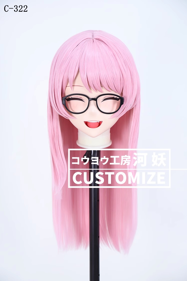 二次元美少女　鍵つき全頭面　KIGURUMIマスク(C-321~C-330)　通気孔付　高品質樹脂製　サイズオーダーメイド　フルヘッド　アニメマスク　河妖工房製品　正規品保証　全国送料無料-3