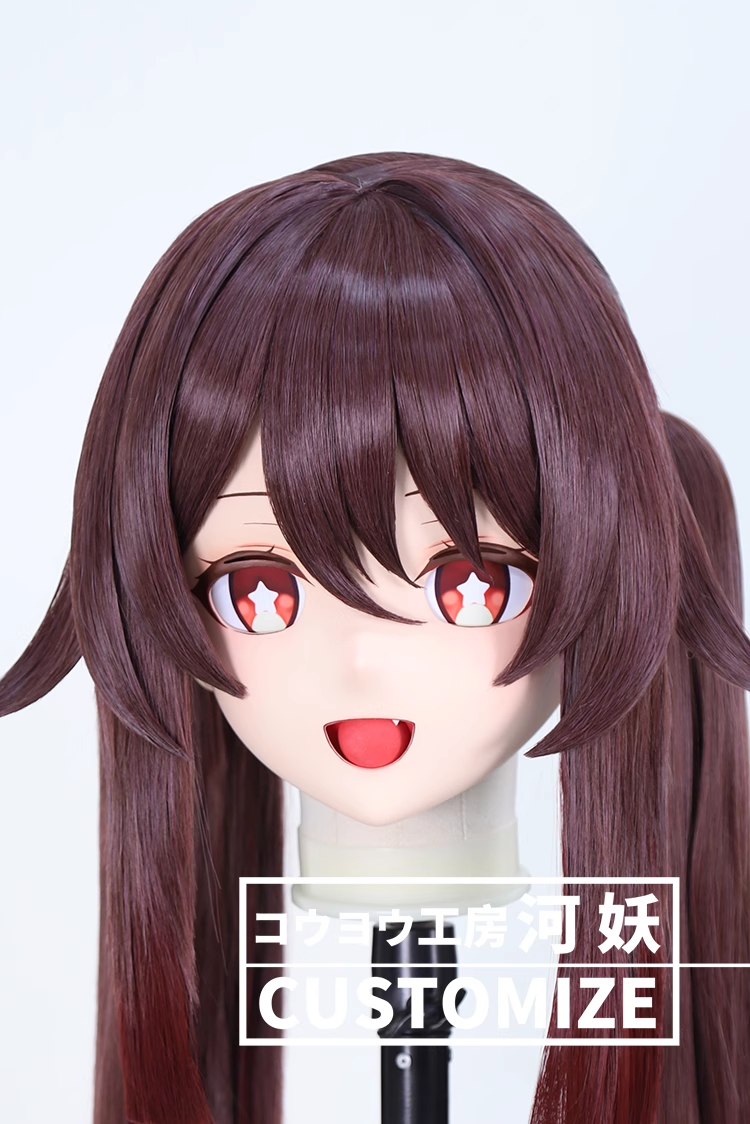 二次元美少女　鍵つき全頭面　KIGURUMIマスク(C-331~C-340)　通気孔付　高品質樹脂製　サイズオーダーメイド　フルヘッド　アニメマスク　河妖工房製品　正規品保証　全国送料無料-6