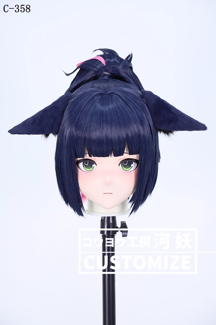 二次元美少女　鍵つき全頭面　KIGURUMIマスク(C-351~C-360)　通気孔付　高品質樹脂製　サイズオーダーメイド　フルヘッド　アニメマスク　河妖工房製品　正規品保証　全国送料無料-15