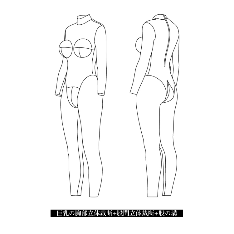 高品質　ラテックスキャットスーツCD002　厚さ0.4mm　サイズオーダーメイド　カラー選択可能　男女兼用　シリコンバスト利用可能　セクシーなフルボディスーツ　性転換　クロスドレスへお勧め-18
