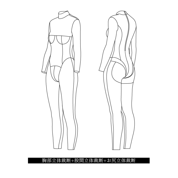 高品質　ラバーキャットスーツCD003　ラテックス　厚さ0.4mm　サイズオーダーメイド　カラー選択可能　男女兼用　シリコンバスト利用可能　セクシーなフルボディスーツ　性転換　クロスドレスへお勧め-15