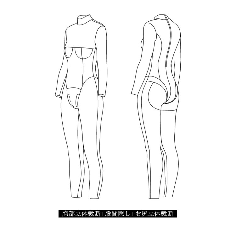 高品質　ラバーキャットスーツCD003　ラテックス　厚さ0.4mm　サイズオーダーメイド　カラー選択可能　男女兼用　シリコンバスト利用可能　セクシーなフルボディスーツ　性転換　クロスドレスへお勧め-17