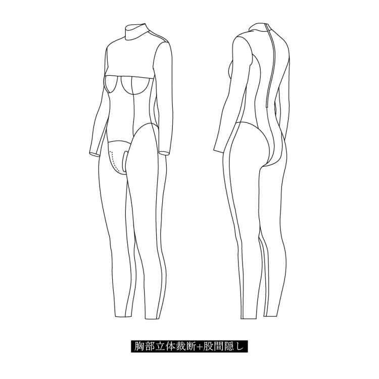 高品質　ラバーキャットスーツCD003　ラテックス　厚さ0.4mm　サイズオーダーメイド　カラー選択可能　男女兼用　シリコンバスト利用可能　セクシーなフルボディスーツ　性転換　クロスドレスへお勧め-18