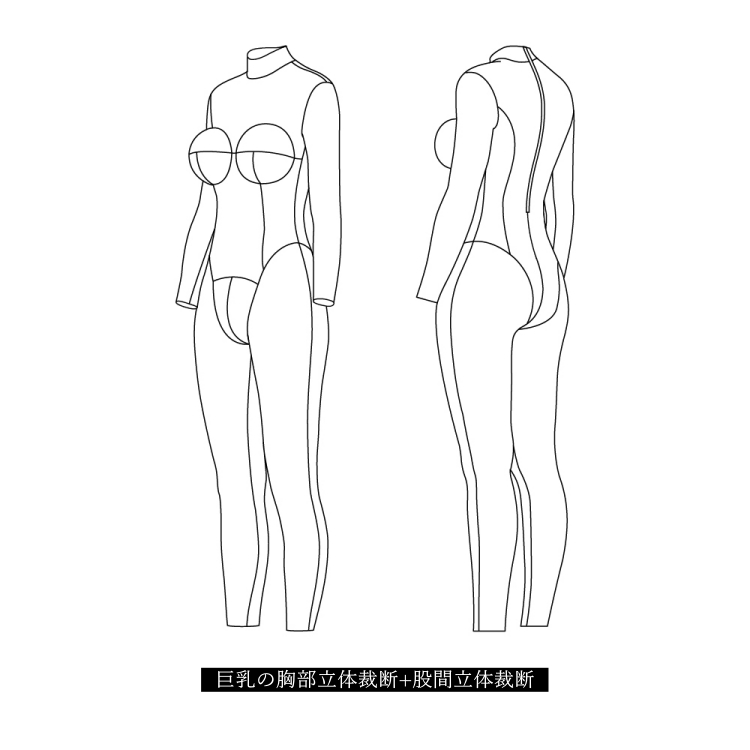 高品質　ラバーキャットスーツCD003　ラテックス　厚さ0.4mm　サイズオーダーメイド　カラー選択可能　男女兼用　シリコンバスト利用可能　セクシーなフルボディスーツ　性転換　クロスドレスへお勧め-22