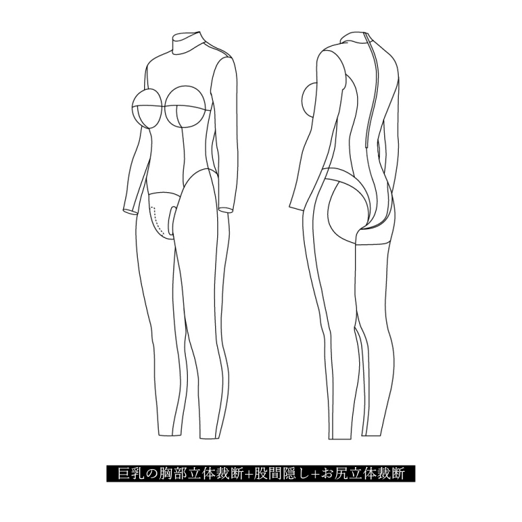 高品質　ラバーキャットスーツCD003　ラテックス　厚さ0.4mm　サイズオーダーメイド　カラー選択可能　男女兼用　シリコンバスト利用可能　セクシーなフルボディスーツ　性転換　クロスドレスへお勧め-23