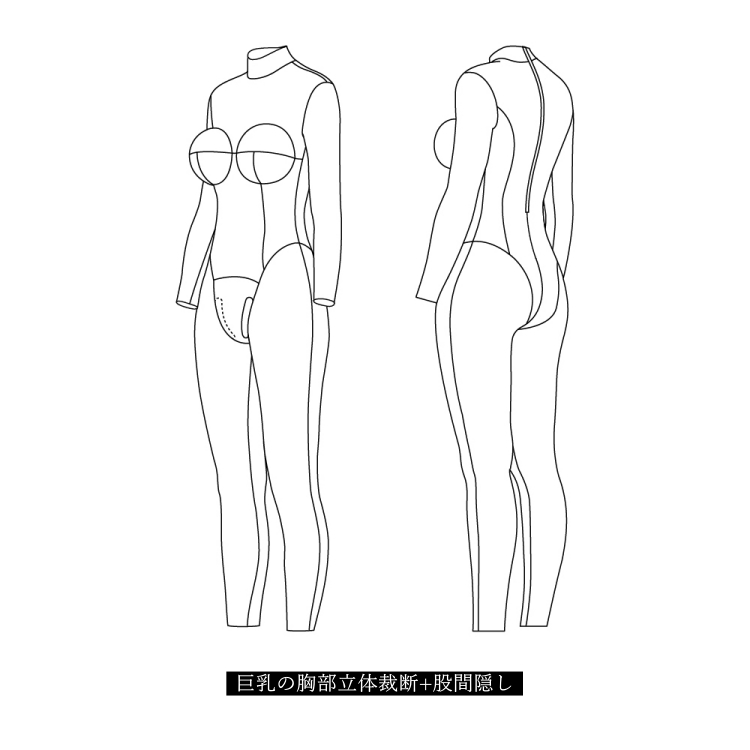 高品質　ラバーキャットスーツCD003　ラテックス　厚さ0.4mm　サイズオーダーメイド　カラー選択可能　男女兼用　シリコンバスト利用可能　セクシーなフルボディスーツ　性転換　クロスドレスへお勧め-24