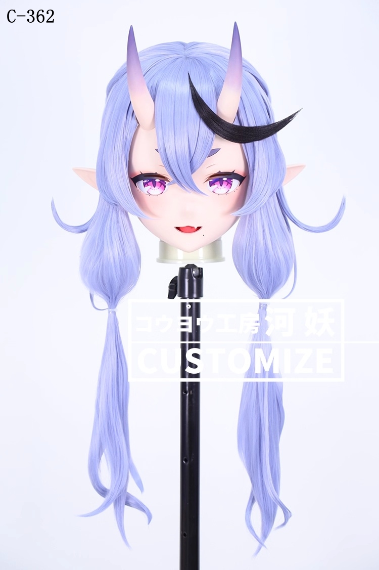 二次元美少女　鍵つき全頭面　KIGURUMIマスク(C-361~C-370)　通気孔付　高品質樹脂製　サイズオーダーメイド　フルヘッド　アニメマスク　河妖工房製品　正規品保証　全国送料無料-3