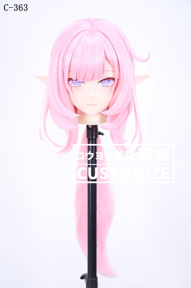 二次元美少女　鍵つき全頭面　KIGURUMIマスク(C-361~C-370)　通気孔付　高品質樹脂製　サイズオーダーメイド　フルヘッド　アニメマスク　河妖工房製品　正規品保証　全国送料無料-5