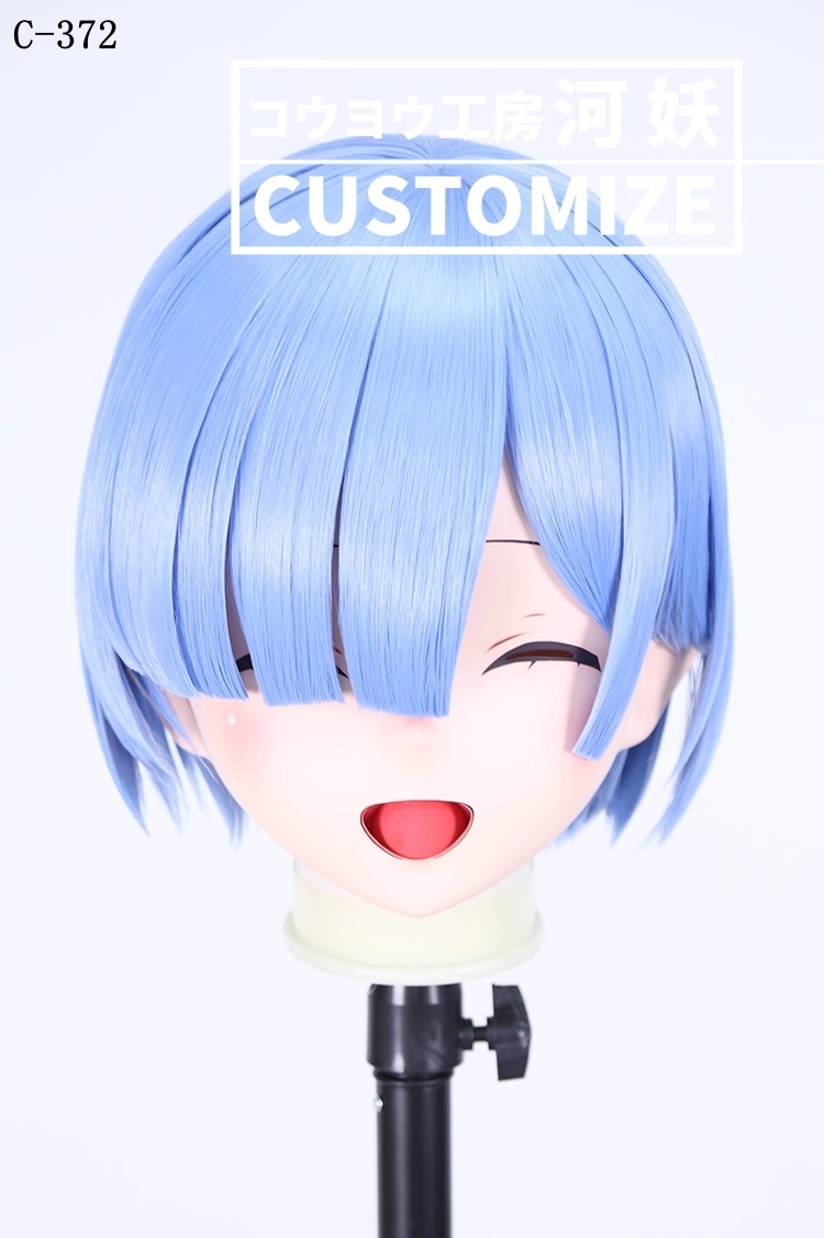 二次元美少女　鍵つき全頭面　KIGURUMIマスク(C-371~C-380)　通気孔付　高品質樹脂製　サイズオーダーメイド　フルヘッド　アニメマスク　河妖工房製品　正規品保証　全国送料無料-3