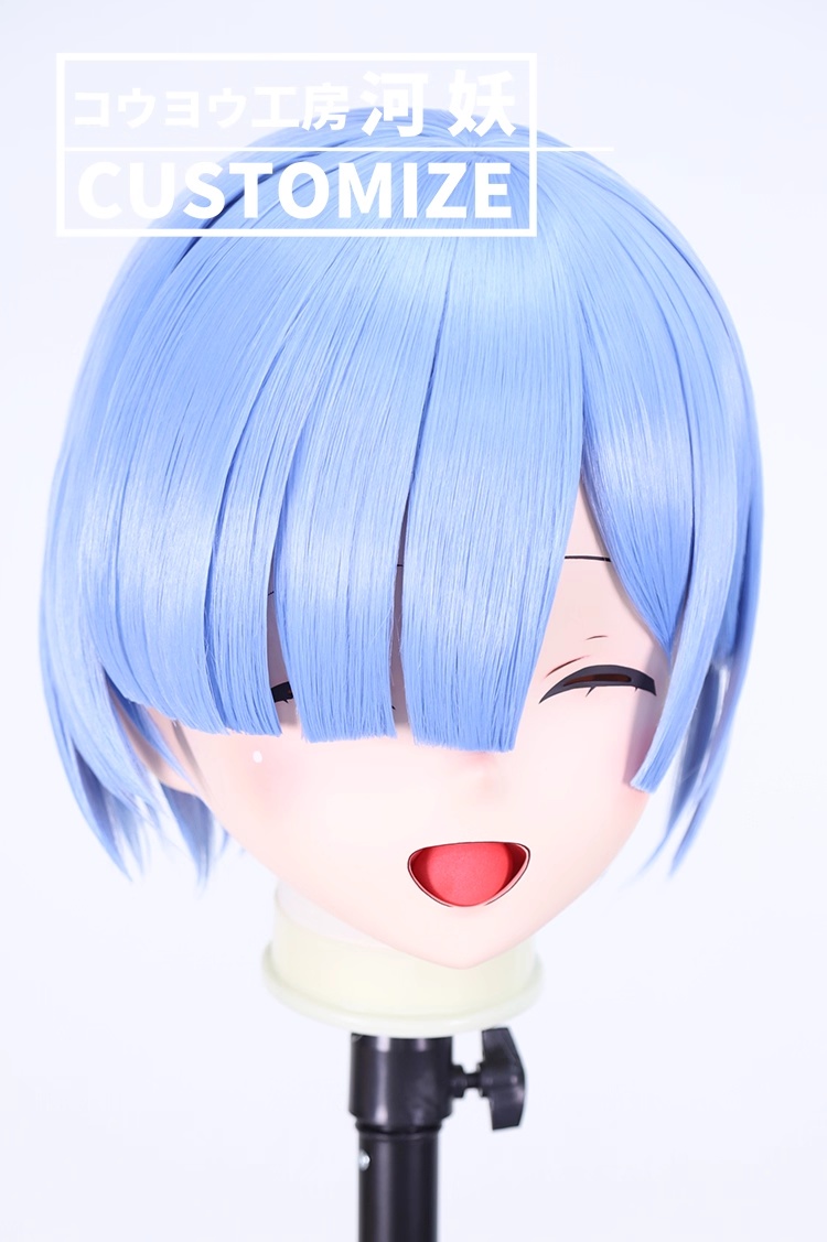 二次元美少女　鍵つき全頭面　KIGURUMIマスク(C-371~C-380)　通気孔付　高品質樹脂製　サイズオーダーメイド　フルヘッド　アニメマスク　河妖工房製品　正規品保証　全国送料無料-4