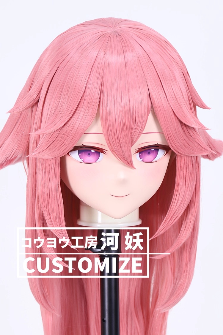 二次元美少女　鍵つき全頭面　KIGURUMIマスク(C-381~C-390)　通気孔付　高品質樹脂製　サイズオーダーメイド　フルヘッド　アニメマスク　河妖工房製品　正規品保証　全国送料無料-2