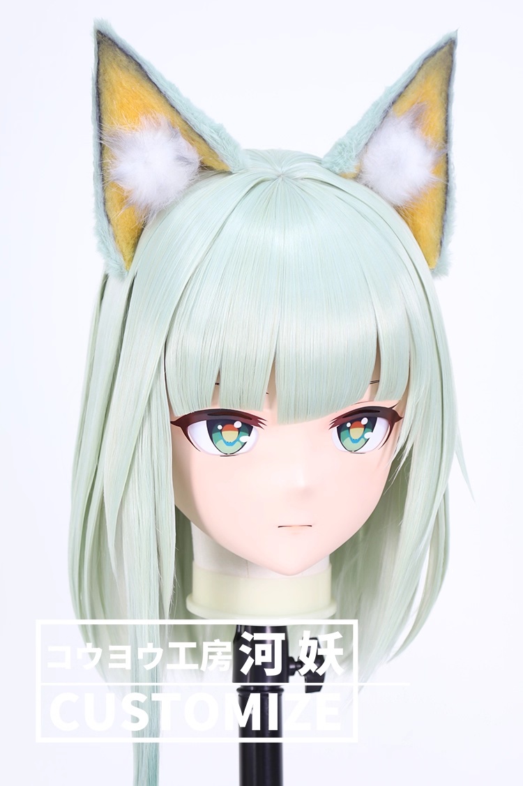 二次元美少女　鍵つき全頭面　KIGURUMIマスク(C-381~C-390)　通気孔付　高品質樹脂製　サイズオーダーメイド　フルヘッド　アニメマスク　河妖工房製品　正規品保証　全国送料無料-6