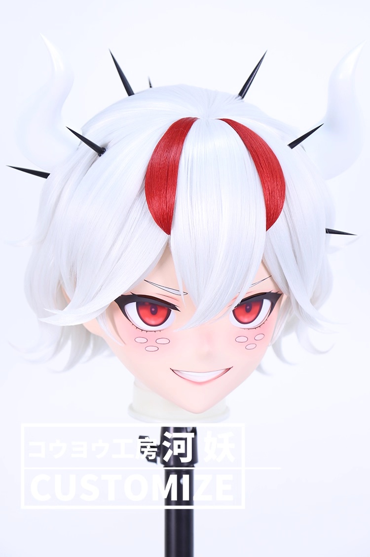 二次元美少女　鍵つき全頭面　KIGURUMIマスク(C-381~C-390)　通気孔付　高品質樹脂製　サイズオーダーメイド　フルヘッド　アニメマスク　河妖工房製品　正規品保証　全国送料無料-8