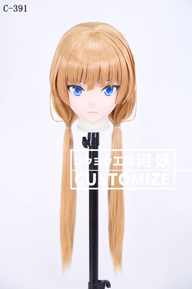 二次元美少女　鍵つき全頭面　KIGURUMIマスク(C-391~C-400)　通気孔付　高品質樹脂製　サイズオーダーメイド　フルヘッド　アニメマスク　河妖工房製品　正規品保証　全国送料無料-1