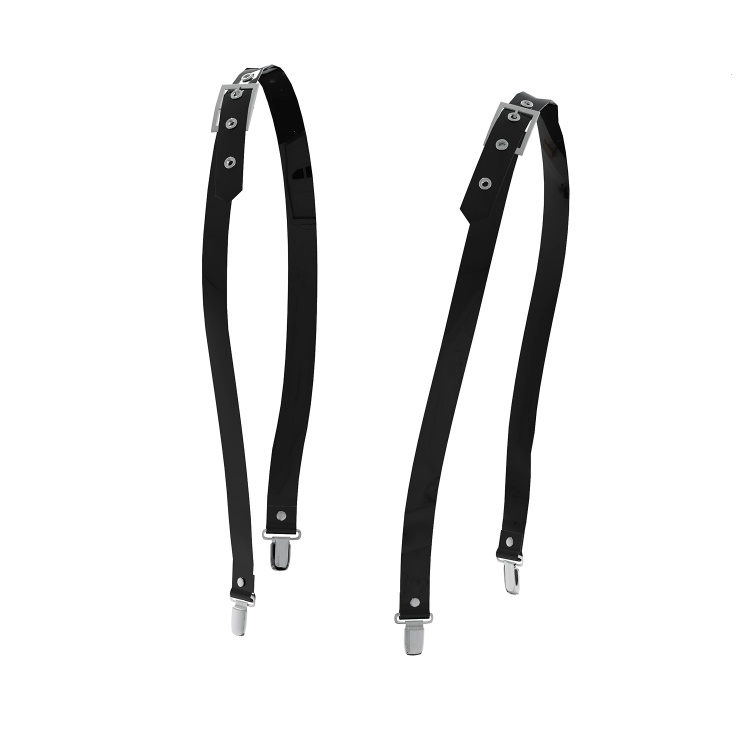 ブラック／レッド　吊りズボン　ラテックス制　厚さ0.4mm　サイズオーダーメイド　カラー変更可能　男性用ファスナー付き-5