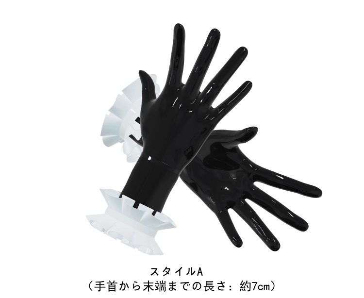 ブラック＆ホワイト　ラテックス手袋　パイピング　カラー変更可能　サイズオーダーメイド-4