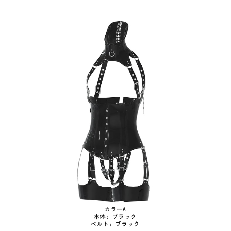 ラバーコルセット　厚さ1mm　背中編み上げで調整可能　サイズオーダーメイド＆カラー変更可能　男女兼用-4