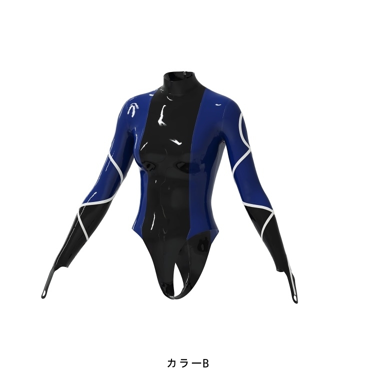 レーシングスーツ　ラテックス素材　厚さ0.4mm　背中ファスナー付き　サイズオーダーメイド　カラー変更可能　男女兼用-7