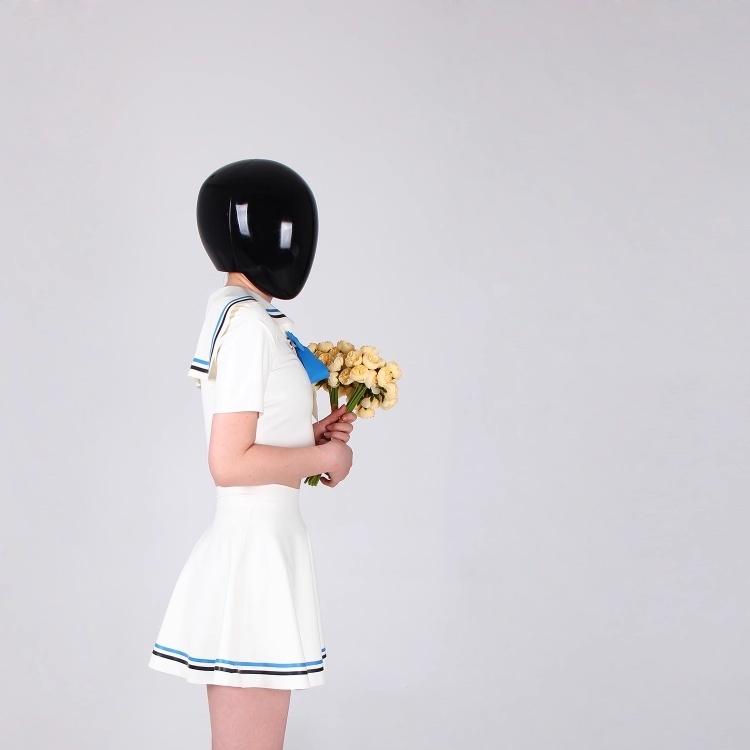 JK制服　半袖　セーラー服　上下セット ラテックス素材　厚さ0.4mm　ファスナー無し　コスプレ衣装　サイズオーダーメイド　カラー変更可能-2