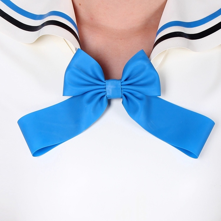 JK制服　半袖　セーラー服　上下セット ラテックス素材　厚さ0.4mm　ファスナー無し　コスプレ衣装　サイズオーダーメイド　カラー変更可能-4