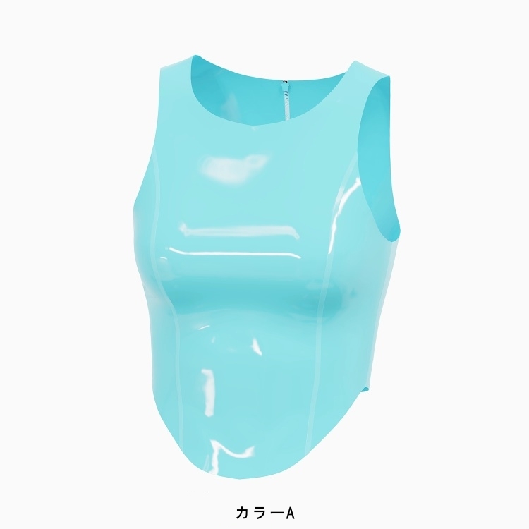 タンクトップ　レディース　背中ファスナー付き　ラテックス素材　サイズオーダーメイド＆カラー変更可能-4