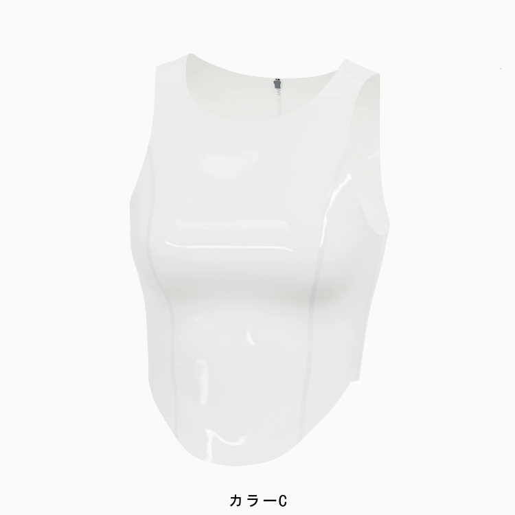 タンクトップ　レディース　背中ファスナー付き　ラテックス素材　サイズオーダーメイド＆カラー変更可能-6