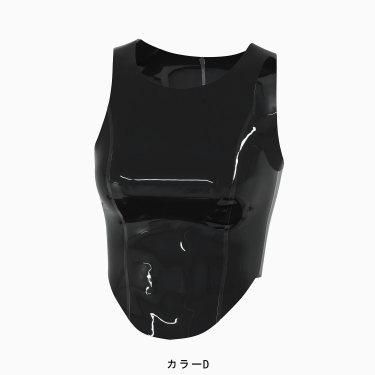 タンクトップ　レディース　背中ファスナー付き　ラテックス素材　サイズオーダーメイド＆カラー変更可能-7