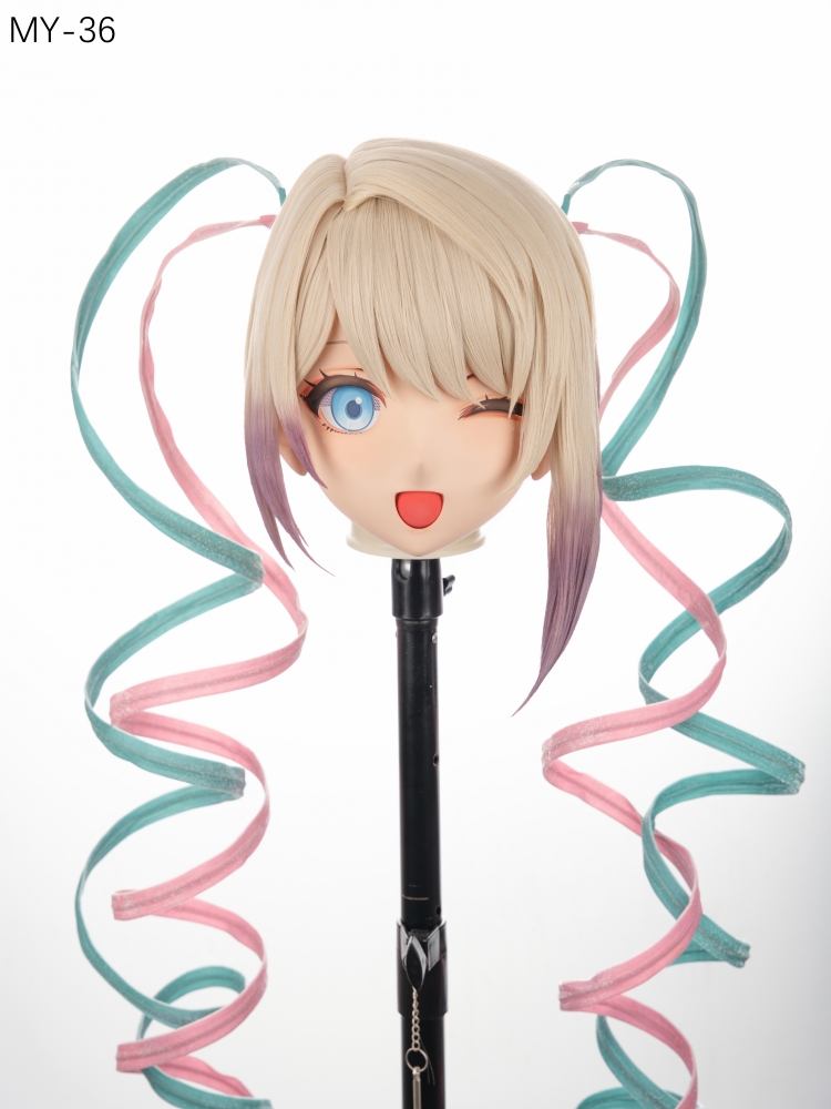 高品質樹脂製　標準3/4／フルヘッド（ロックつき）着ぐるみマスク＆ウィッグ　(MY-31~MY-40)　フルヘッドの後頭部ファスナー無し／ファスナー付きが選択可能　サイズオーダーメイド　キャラクターオーダーメイド受付中　全国送料無料-8