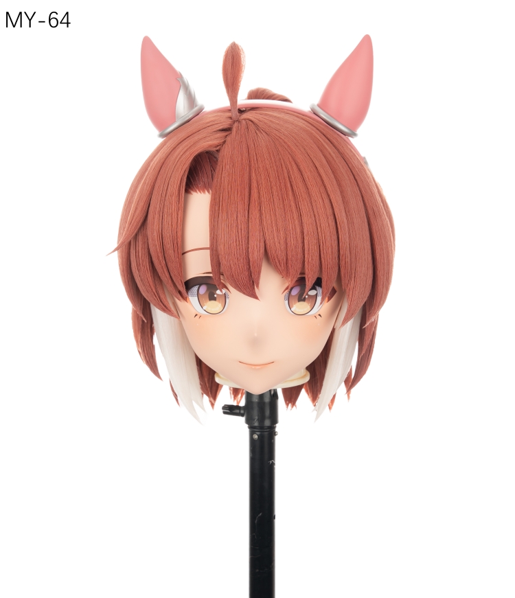 高品質樹脂製　標準3/4／フルヘッド（ロックつき）着ぐるみマスク＆ウィッグ　(MY-61~MY-70)　フルヘッドの後頭部ファスナー無し／ファスナー付きが選択可能　サイズオーダーメイド　キャラクターオーダーメイド受付中　全国送料無料-5