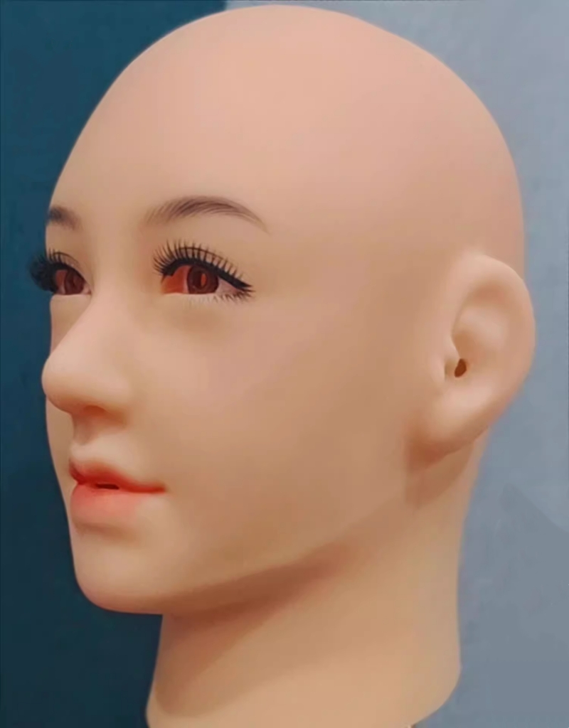 可愛い笑顔　馨怡2.0　全頭フィメールマスク　メイク付き　シリコン製フェイスマスク　若い美人顔　瞳付　全頭密閉／後ろファスナー付き選択可能-3