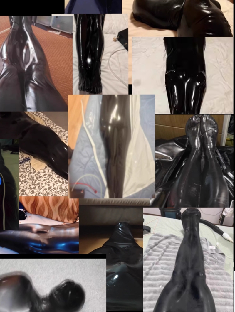 緊縛ってやはり究極のコミュニケーションツール♪　ラテックス　バキューム寝袋　ネックエントリー　リモコン付き電動エアーポンプセット　リモコン遠隔操作＆一人使用可能-11