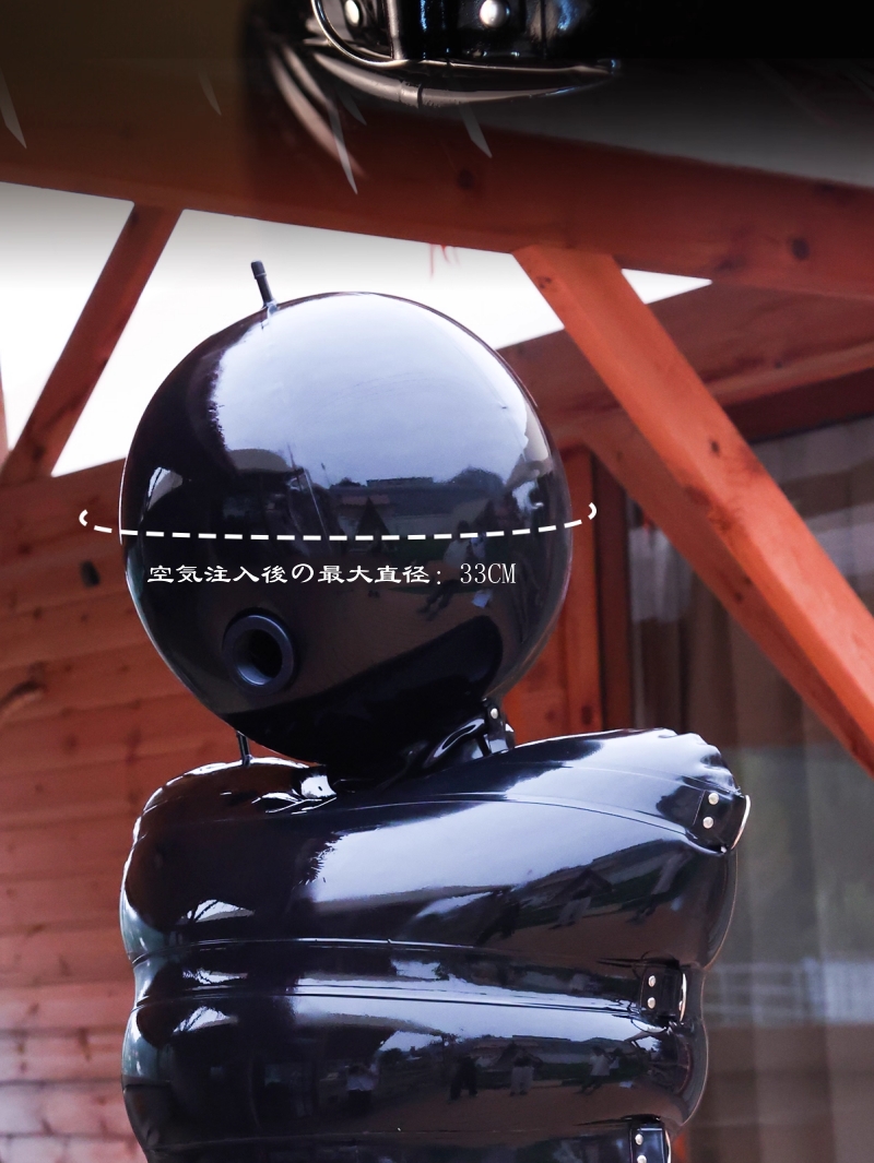 ケムシ型　エアー服&エアーマスク　ラテックス二重設計　内外層厚さ0.4MM　リモコン付き電動エアーポンプセット-8