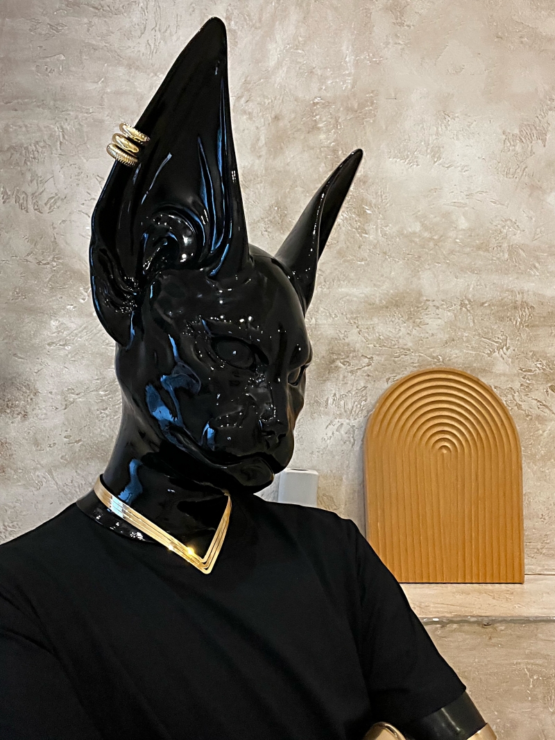 破壊神ビルスさん　シリコン全頭マスク　ハロウィン用品　アニマルコスプレ変装　動物仮装-1