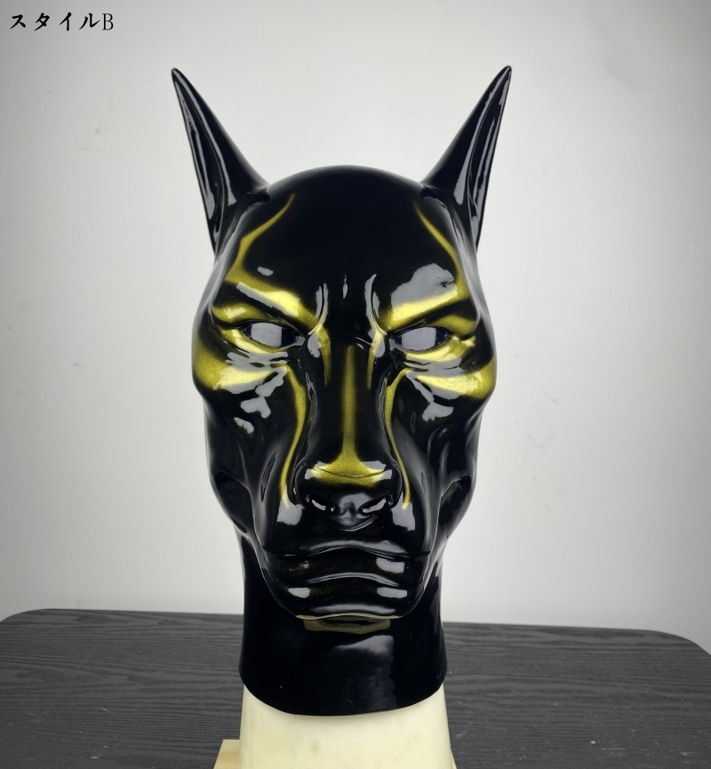 アヌビスさん　シリコン全頭マスク　犬仮装　ハロウィン用品　動物コスプレ変装-3