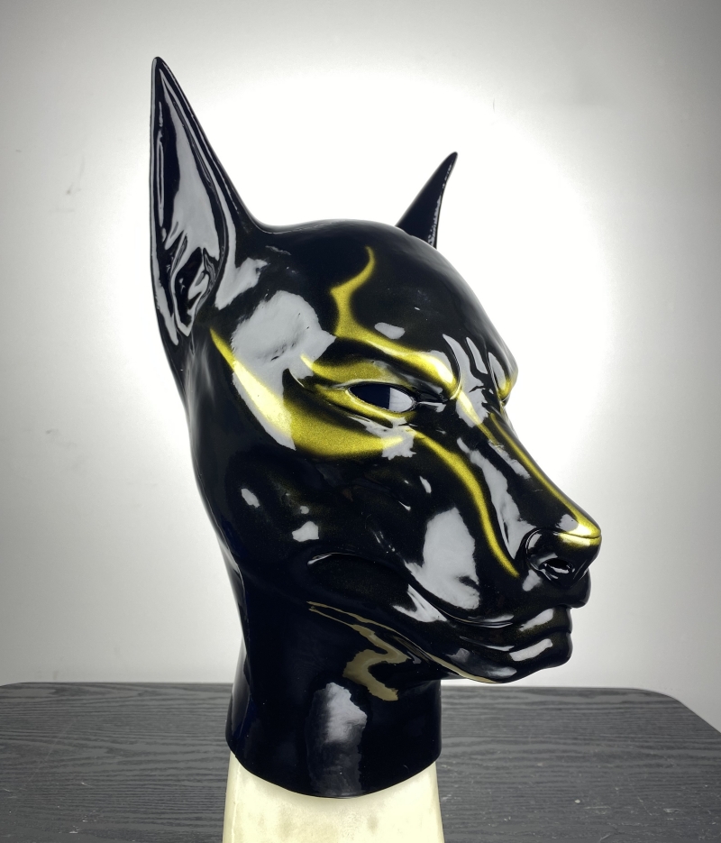 アヌビスさん　シリコン全頭マスク　犬仮装　ハロウィン用品　動物コスプレ変装-4