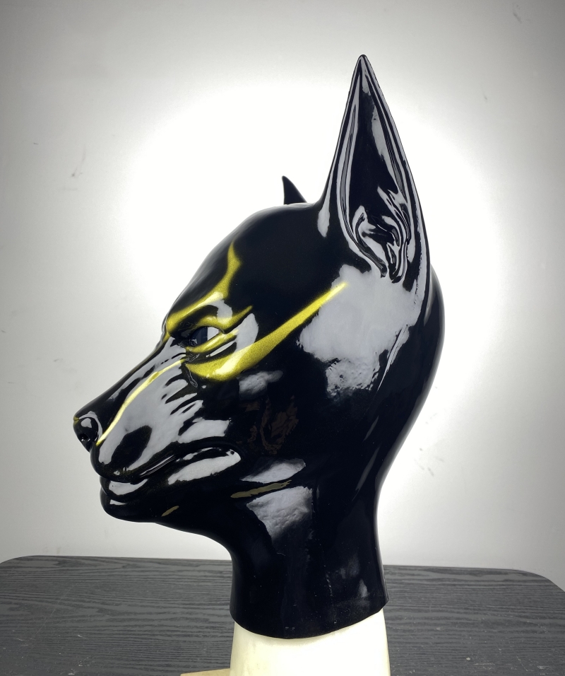 アヌビスさん　シリコン全頭マスク　犬仮装　ハロウィン用品　動物コスプレ変装-5