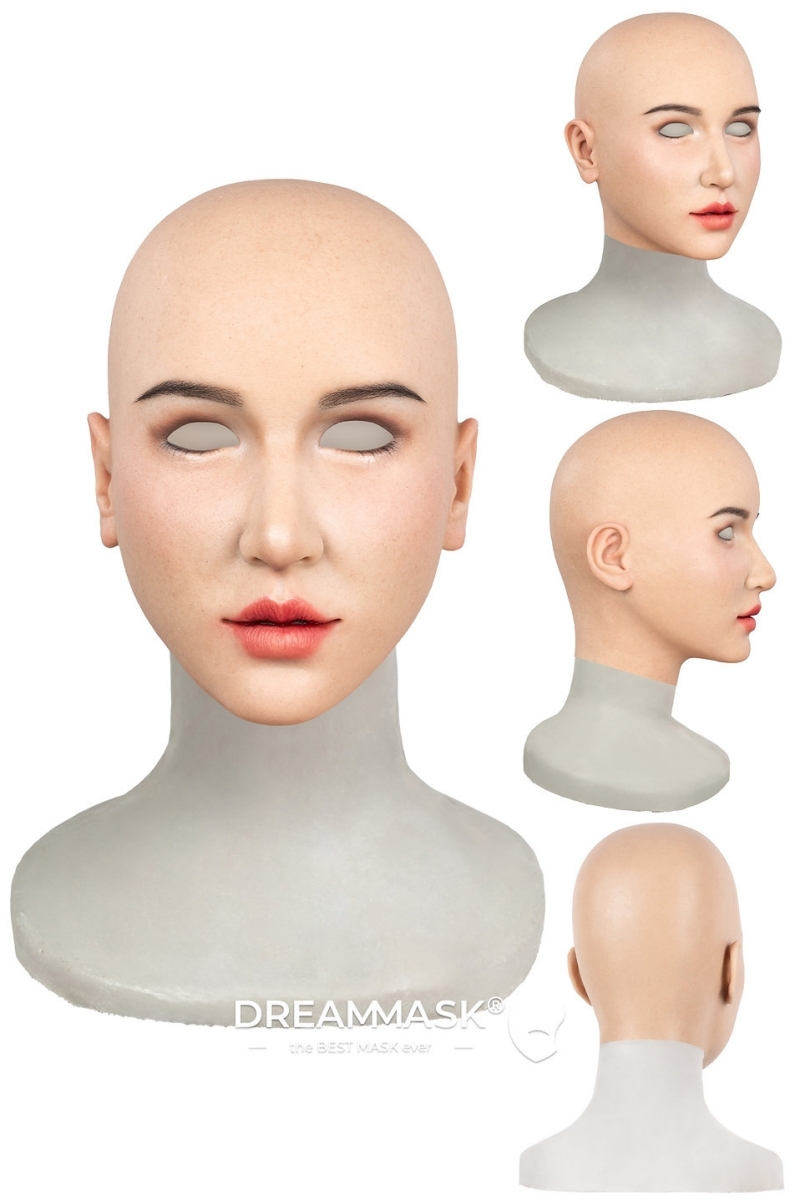 M32＋「Rosina ロージーナ」　PLUS＋版　医療用シリコン素材製　高品質　フールヘッド／上胸付き　アジア美人顔　眉毛植毛　ノーマルメイク/ビューティーメイク　超リアル　フィット感のすごいフィメールマスク　正規品保証　全国送料無料-4