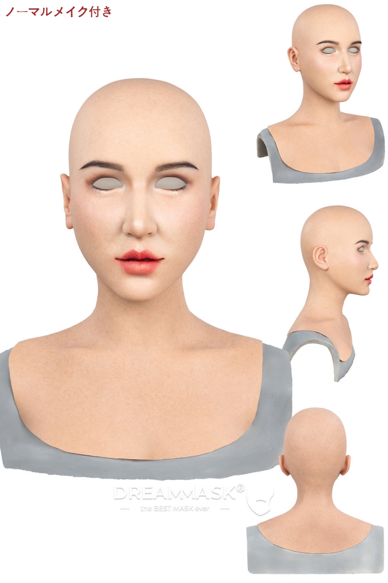 M32＋「Rosina ロージーナ」　PLUS＋版　医療用シリコン素材製　高品質　フールヘッド／上胸付き　アジア美人顔　眉毛植毛　ノーマルメイク/ビューティーメイク　超リアル　フィット感のすごいフィメールマスク　正規品保証　全国送料無料-7