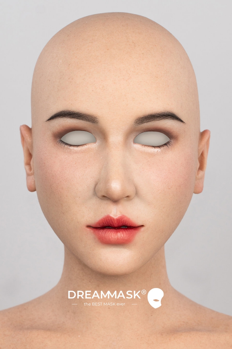 M32＋「Rosina ロージーナ」　PLUS＋版　医療用シリコン素材製　高品質　フールヘッド／上胸付き　アジア美人顔　眉毛植毛　ノーマルメイク/ビューティーメイク　超リアル　フィット感のすごいフィメールマスク　正規品保証　全国送料無料-8