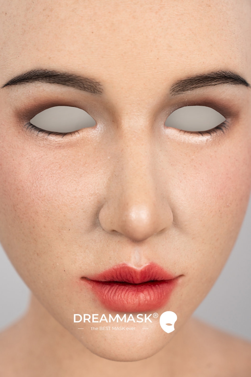 M32＋「Rosina ロージーナ」　PLUS＋版　医療用シリコン素材製　高品質　フールヘッド／上胸付き　アジア美人顔　眉毛植毛　ノーマルメイク/ビューティーメイク　超リアル　フィット感のすごいフィメールマスク　正規品保証　全国送料無料-9