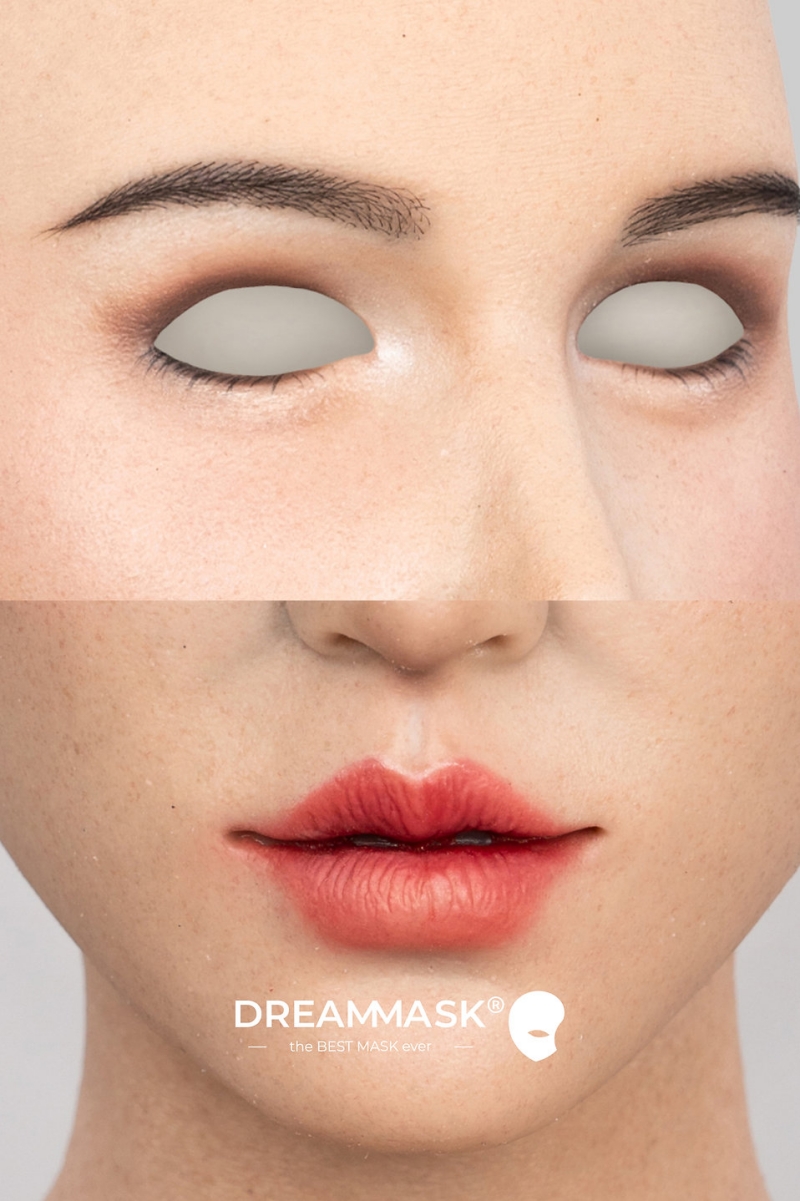 M32＋「Rosina ロージーナ」　PLUS＋版　医療用シリコン素材製　高品質　フールヘッド／上胸付き　アジア美人顔　眉毛植毛　ノーマルメイク/ビューティーメイク　超リアル　フィット感のすごいフィメールマスク　正規品保証　全国送料無料-10