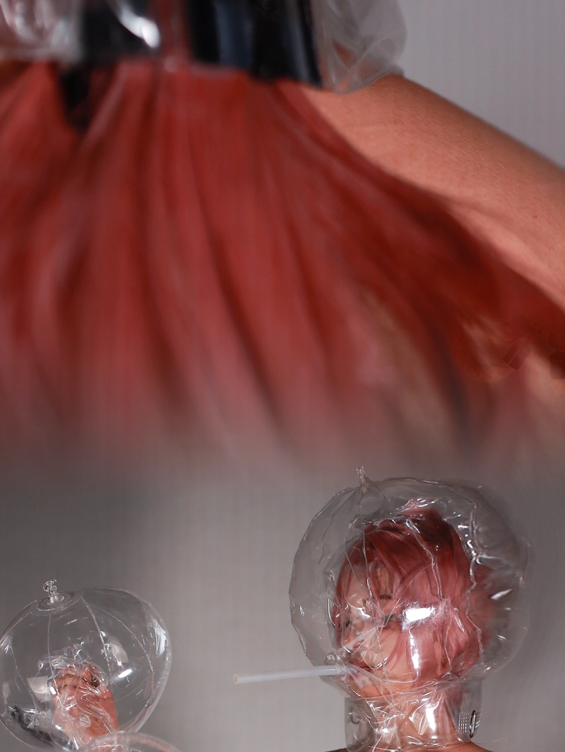 頭部＆首＆両手拘束ボール　3点セット　空気入れ　透明TPU素材製-7