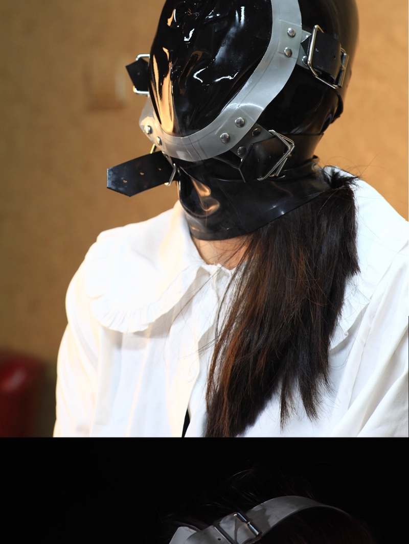 ラテックス製　マスク　厚さ0.4mm　窒息プレイ用品　サイズ調節可能-7