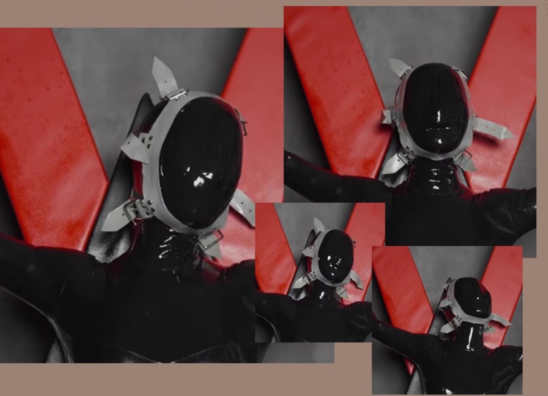 ラテックス製　マスク　厚さ0.4mm　窒息プレイ用品　サイズ調節可能-11